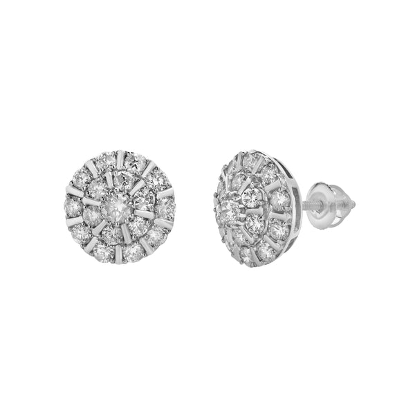 LuvMyJewelry Hadrianus 10K White Gold Diamond Unisex Earrings - 1.37 Cts
