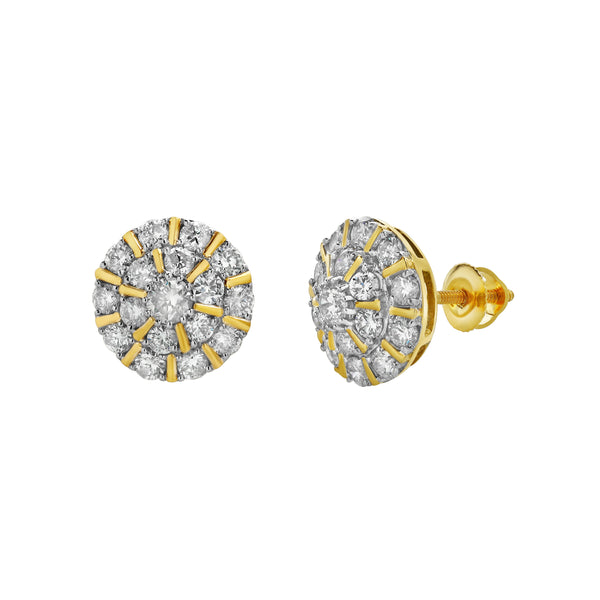 LuvMyJewelry Hadrianus 10K Yellow Gold Diamond Unisex Earrings - 1.37 Cts