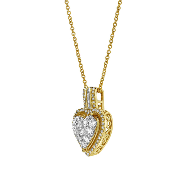 LuvMyJewelry Heart Of Grace Diamond Pendant In 10K Yellow Gold