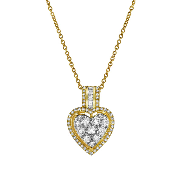 LuvMyJewelry Heart of Grace Diamond Pendant in 10K Yellow Gold