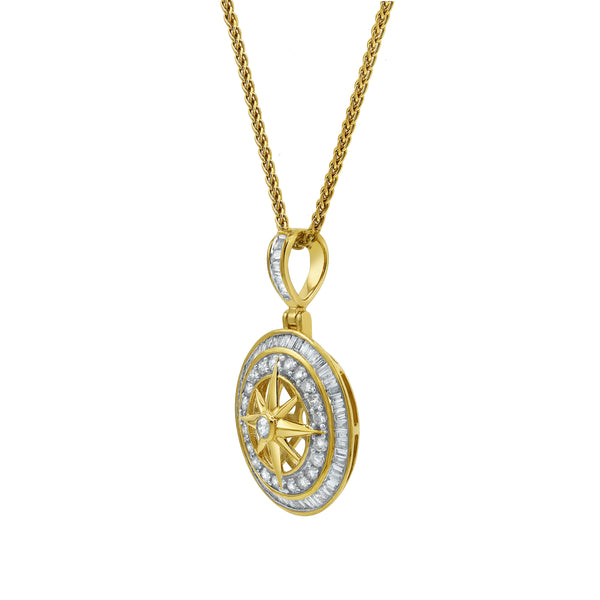 LuvMyJewelry Helios Shield Diamond 1.01 (ct. Wt.) 14K Yellow Gold Pendant