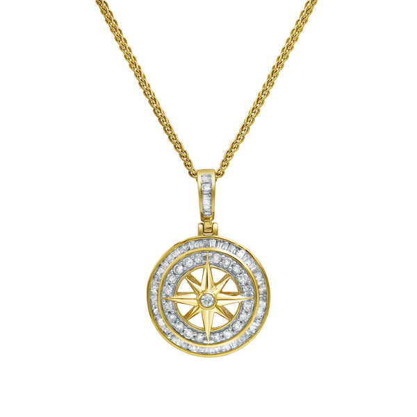 LuvMyJewelry Helios Shield Diamond 1.01 (ct. wt.) 14K Yellow Gold Pendant
