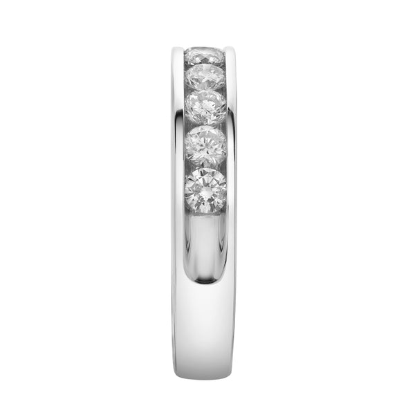 LuvMyJewelry Helix 14K White Gold Round Diamond Studded Band Ring - 1.04cts