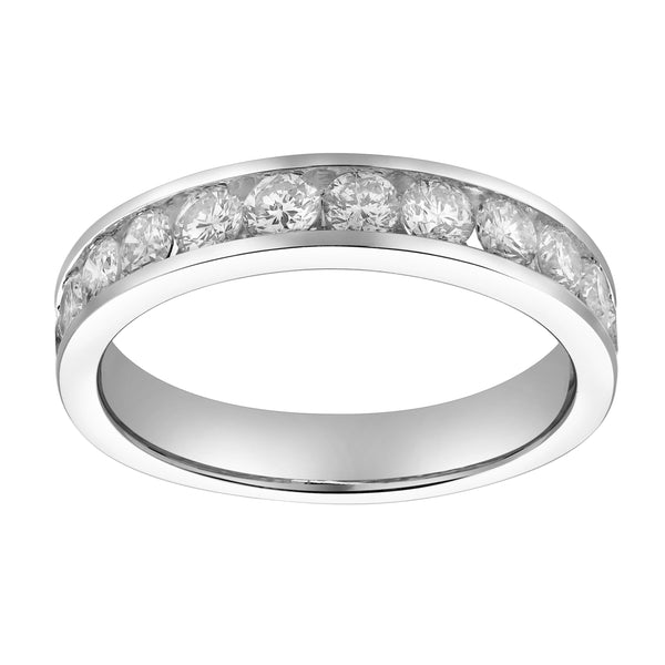 LuvMyJewelry Helix 14K White Gold Round Diamond Studded Band Ring - 1.04cts