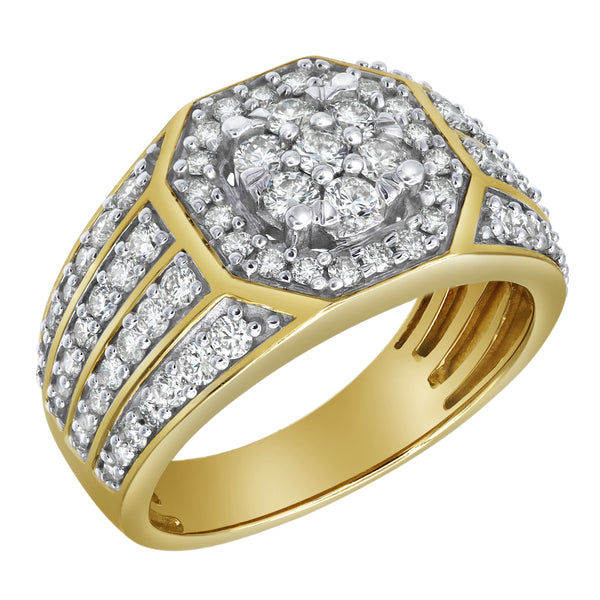 LuvMyJewelry Hex Rose Diamond 1.74 (ct. Wt.) 14K Yellow Gold Ring