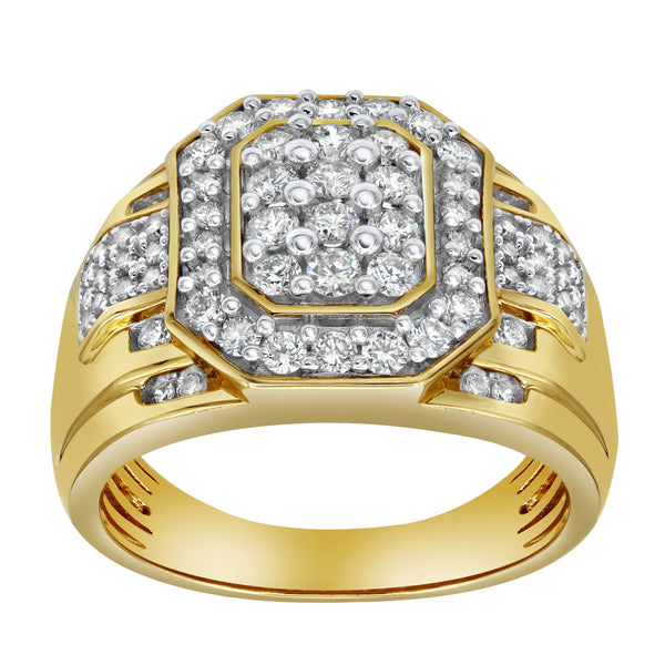 LuvMyJewelry Hexonic Premium Diamond 1.5 (ct. Wt.) 14K Yellow Gold Ring