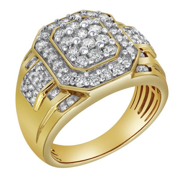 LuvMyJewelry Hexonic Premium Diamond 1.5 (ct. wt.) 14K Yellow Gold Ring