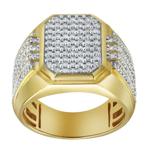LuvMyJewelry HexWall Diamond 1.3 (ct. Wt.) 14K Yellow Gold Ring