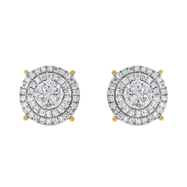 LuvMyJewelry High Roller Diamond 1.02 ct. tw. 14K Yellow Gold Earrings