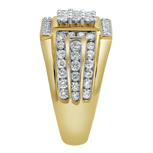 LuvMyJewelry Iced Hammer Diamond 1.55 (ct. Wt.) 14K Yellow Gold Ring