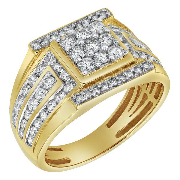 LuvMyJewelry Iced Hammer Diamond 1.55 (ct. wt.) 14K Yellow Gold Ring