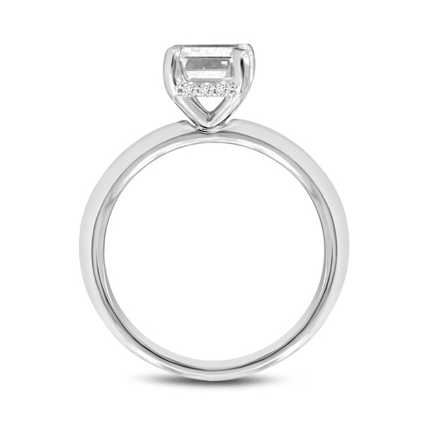 LuvMyJewelry IGI Certified Cultured Diamond Emerald Cut Solitaire Hidden Halo Ring (1.60 Ctw) In 14K Gold