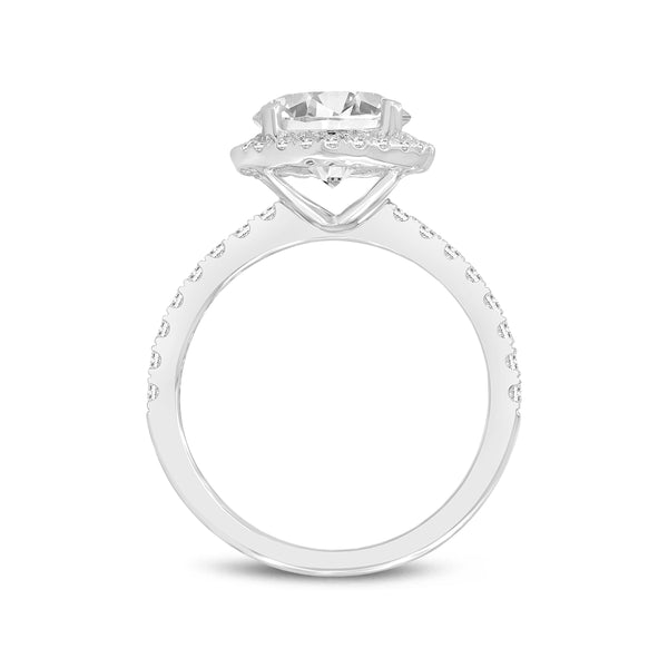 LuvMyJewelry IGI Certified Cultured Round Halo Signature Diamond Ring (3.00 Ctw) In 14K Gold