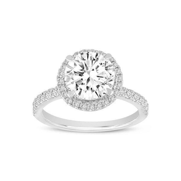 LuvMyJewelry IGI Certified Cultured Round Halo Signature Diamond Ring (3.00 ctw) in 14K Gold