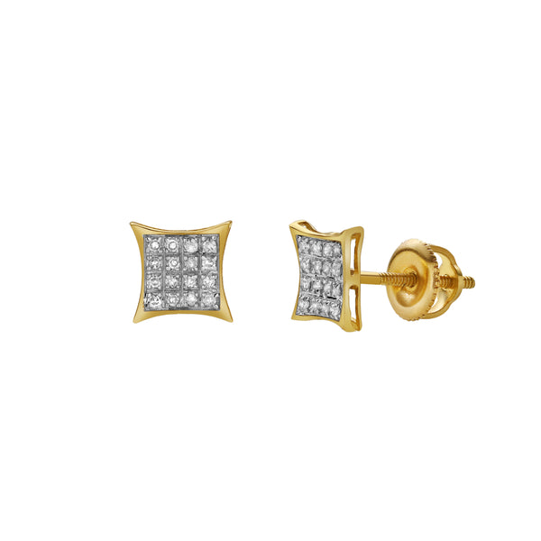 LuvMyJewelry Imprevisto 10K Yellow Gold Diamond Unisex Earrings - 0.1 Cts