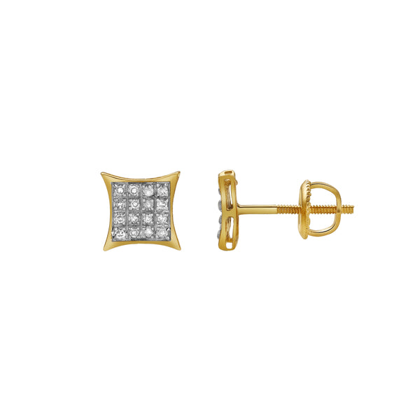 LuvMyJewelry Imprevisto 10K Yellow Gold Diamond Unisex Earrings - 0.1 Cts