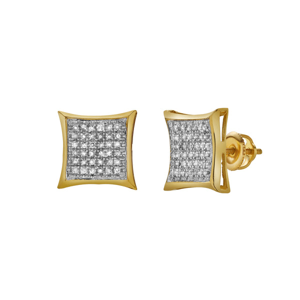 LuvMyJewelry Intimidade 10K Yellow Gold Diamond Unisex Earrings - 0.29 Cts