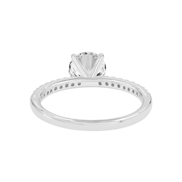 LuvMyJewelry Isabella 14K White Gold Round Cut Lab Grown Diamond Halo Engagement Ring - 1.2 Ctw