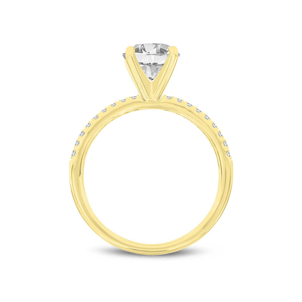LuvMyJewelry Ivy 14K Yellow Gold Round Cut Lab Grown Diamond Engagement Ring - 3.1 Ct