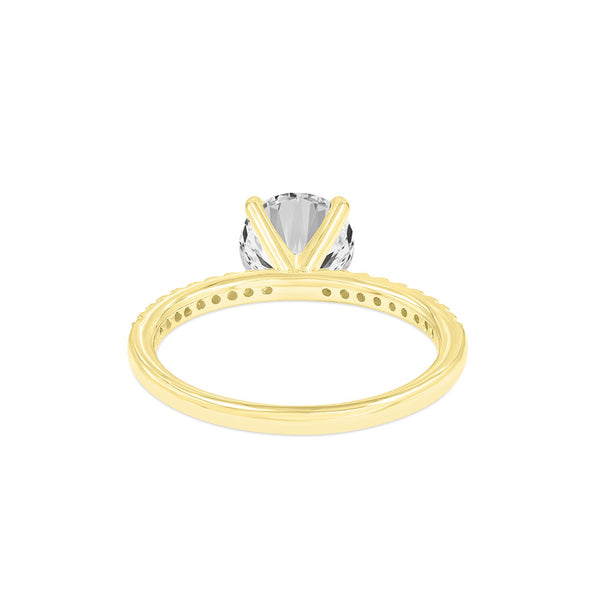 LuvMyJewelry Ivy 14K Yellow Gold Round Cut Lab Grown Diamond Engagement Ring - 3.1 Ct
