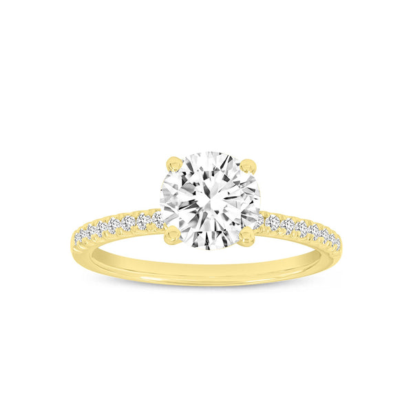 LuvMyJewelry Ivy 14K Yellow Gold Round Cut Lab Grown Diamond Engagement Ring - 3.1 Ct