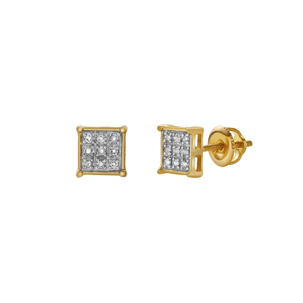LuvMyJewelry Jardim 10K Yellow Gold Diamond Unisex Earrings - 0.09 Cts