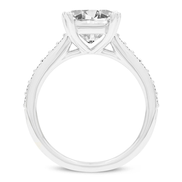 LuvMyJewelry Kalina 14K White Gold Princess Cut Lab Grown Diamond Engagement Ring - 3 Ct