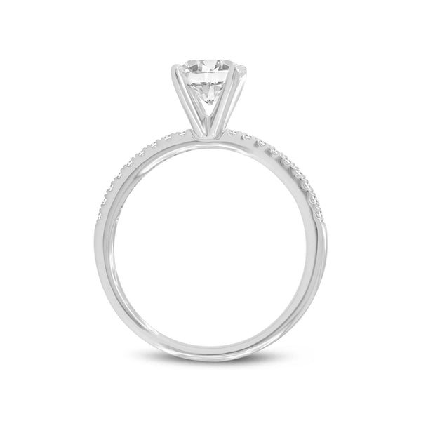 LuvMyJewelry Kara 14K White Gold Round Lab Grown Diamond Engagement Ring - 1.15Ct
