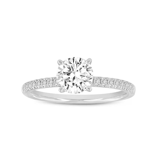 LuvMyJewelry Kara 14K White Gold Round Lab Grown Diamond Engagement Ring - 1.15Ct