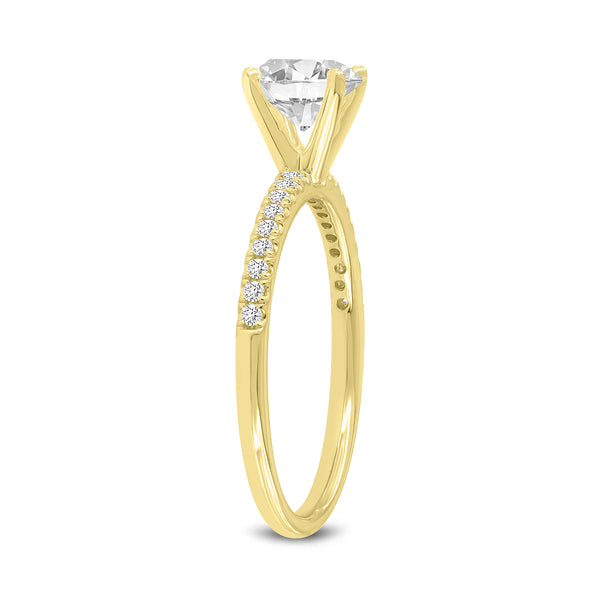 LuvMyJewelry Kara 14K Yellow Gold Round Lab Grown Diamond Engagement Ring - 1.15 Ct