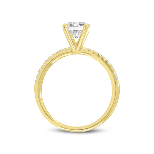 LuvMyJewelry Kara 14K Yellow Gold Round Lab Grown Diamond Engagement Ring - 1.15 Ct