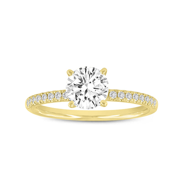 LuvMyJewelry Kara 14K Yellow Gold Round Lab Grown Diamond Engagement Ring - 1.15 Ct