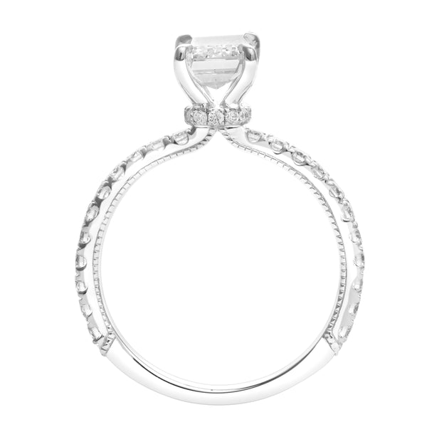 LuvMyJewelry Kiara 14K White Gold Emerald Cut Lab Grown Diamond Engagement Ring - 2 Ct