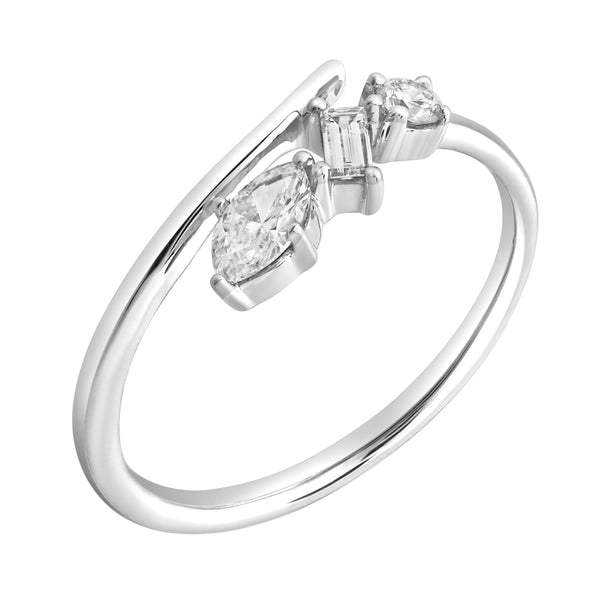 LuvMyJewelry Larys 14K White Gold Lab Grown Diamond Ring – 0.35 Ct