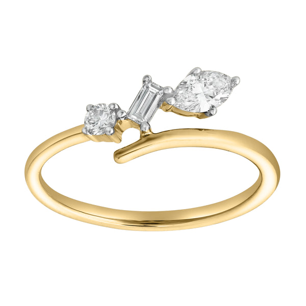 LuvMyJewelry Larys 14K Yellow Gold Lab Grown Diamond Ring – 0.35 Ct