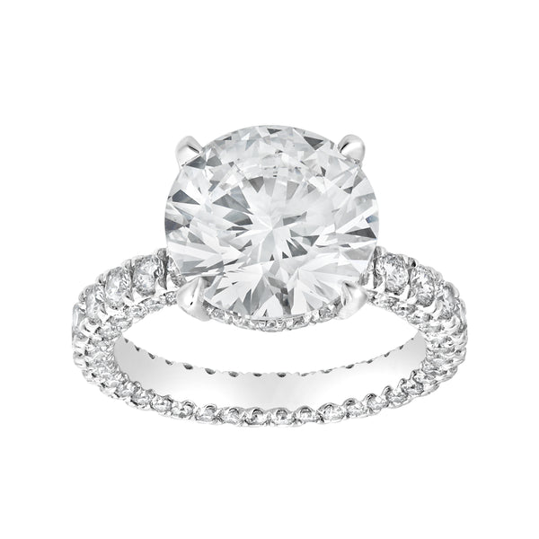 LuvMyJewelry Laryssa 14K White Gold Round Lab Grown Diamond Hidden Halo Engagement Ring - 7 cts