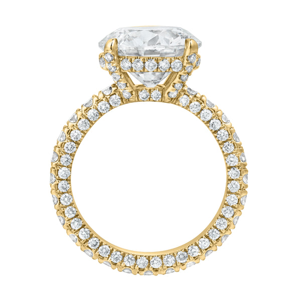 LuvMyJewelry Laryssa 14K Yellow Gold Round Lab Grown Diamond Hidden Halo Engagement Ring - 7 Cts