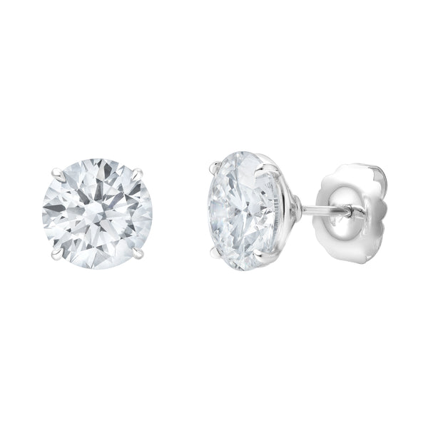 LuvMyJewelry Leanne 14K White Gold Round Lab Grown Diamond Stud Earrings – 10 Cts
