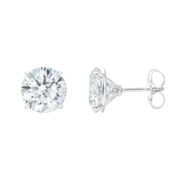 LuvMyJewelry Leanne 14K White Gold Round Lab Grown Diamond Stud Earrings – 10 cts