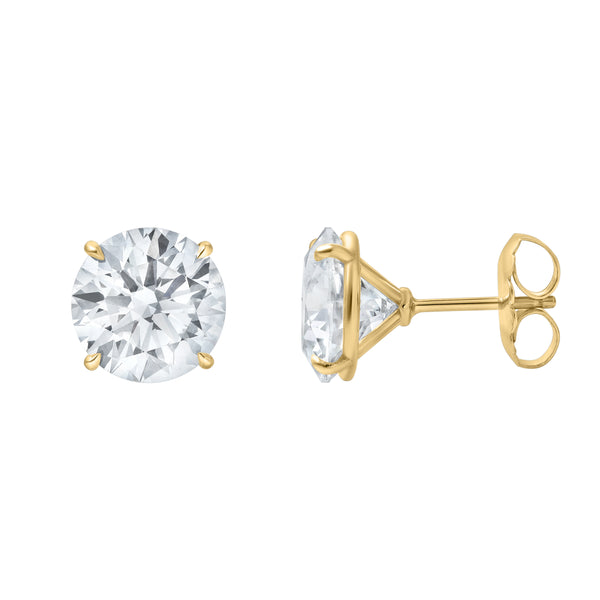 LuvMyJewelry Leanne 14K Yellow Gold Round Lab Grown Diamond Stud Earrings – 10 cts