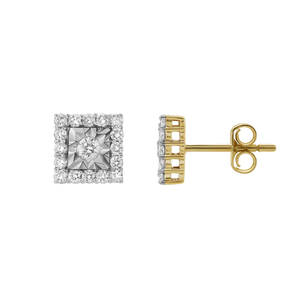 LuvMyJewelry Legatum 10K Yellow Gold Diamond Unisex Earrings - 0.49 Cts