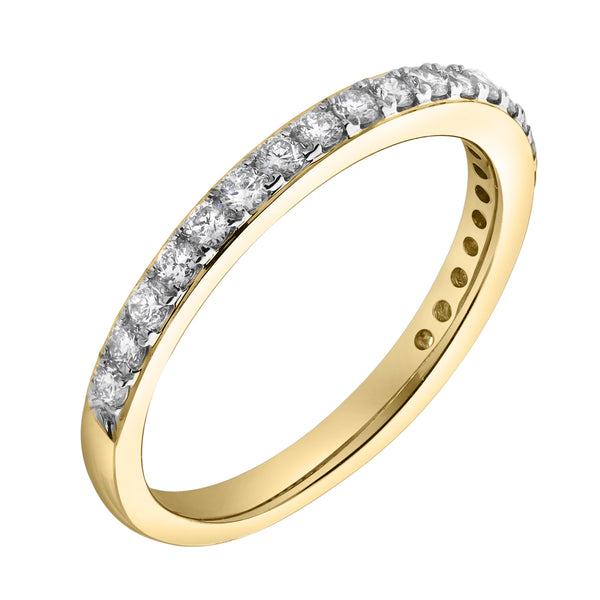 LuvMyJewelry Lina 14K Yellow Gold Round Diamond Studded Eternity Ring - 0.51cts
