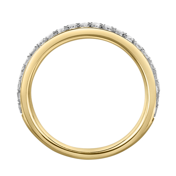 LuvMyJewelry Lina 14K Yellow Gold Round Diamond Studded Eternity Ring - 0.51cts