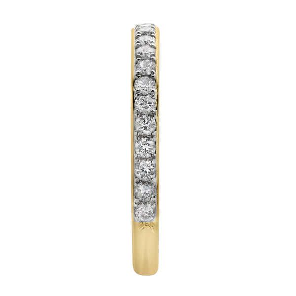 LuvMyJewelry Lina 14K Yellow Gold Round Diamond Studded Eternity Ring - 0.51cts