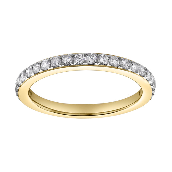 LuvMyJewelry Lina 14K Yellow Gold Round Diamond Studded Eternity Ring - 0.51cts
