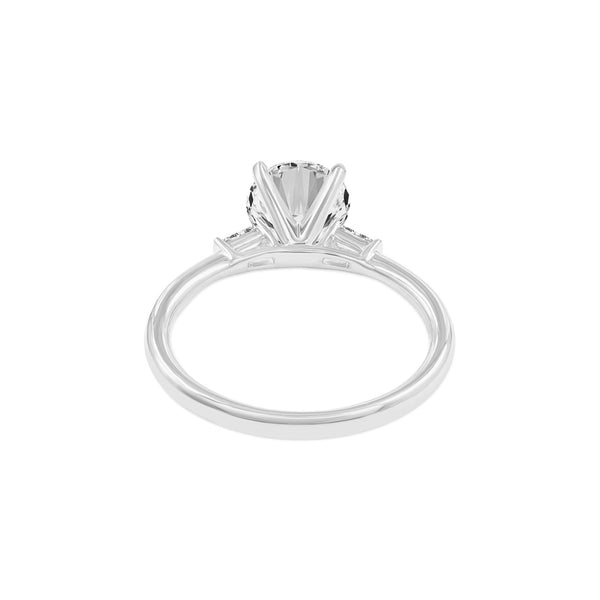 LuvMyJewelry Liora 14K White Gold Round Cut Lab Grown Diamond 3 Stone Engagement Ring - 1.6 Ctw