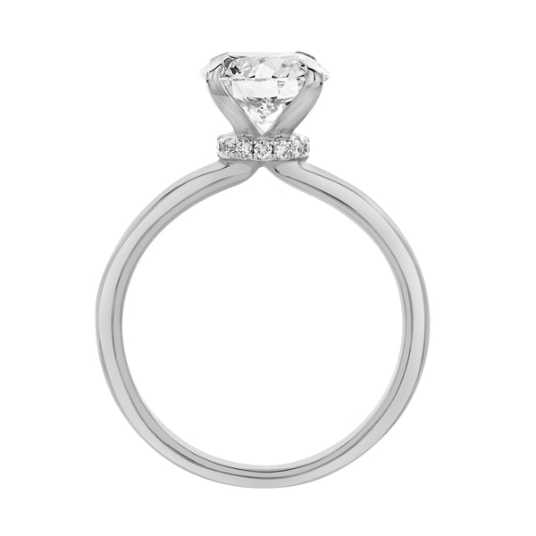LuvMyJewelry Liora 14K White Gold Round Lab Grown Diamond Hidden Halo Ring - 1.98 Ct
