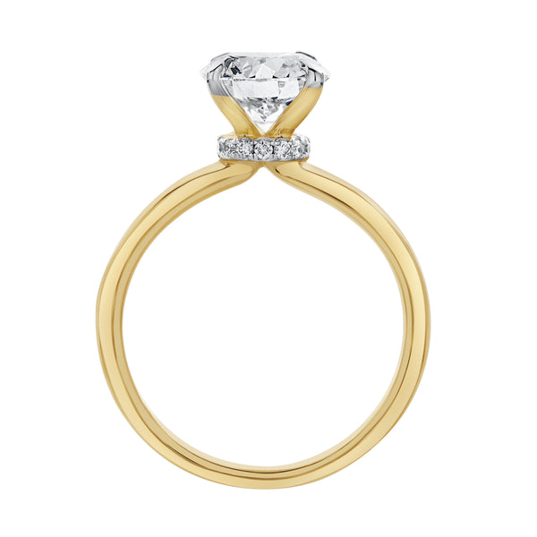 LuvMyJewelry Liora 14K Yellow Gold Round Lab Grown Diamond Hidden Halo Ring - 1.98 Ct