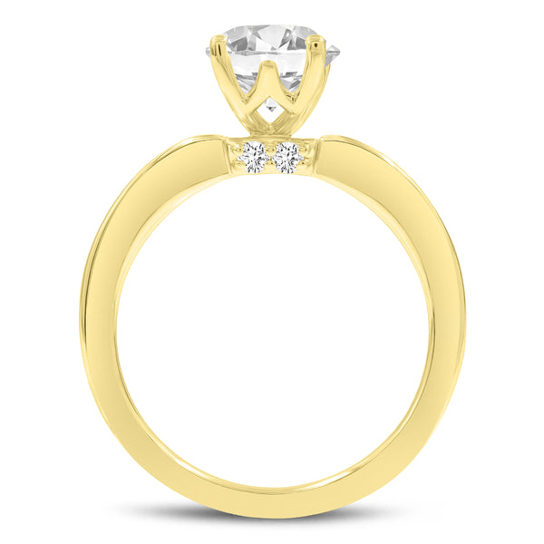 LuvMyJewelry Livia 14K Yellow Gold Oval Lab Grown Diamond Hidden Halo Engagement Ring - 2.25 Ct