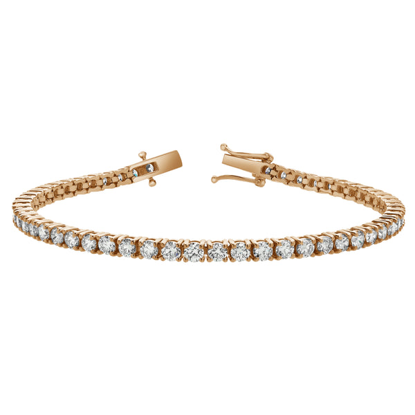 LuvMyJewelry LMJ 10K Rose Gold Unisex Diamond Tennis Bracelets - 8.02 Carats